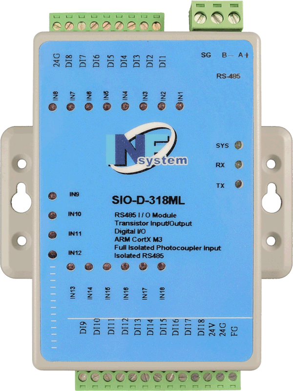SIO-D-318ML (18DI, RS485 Digital I/O)