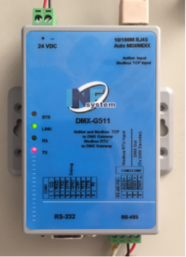 DMX-G511 ArtNet , Modbus to DMX RS485 Gateway